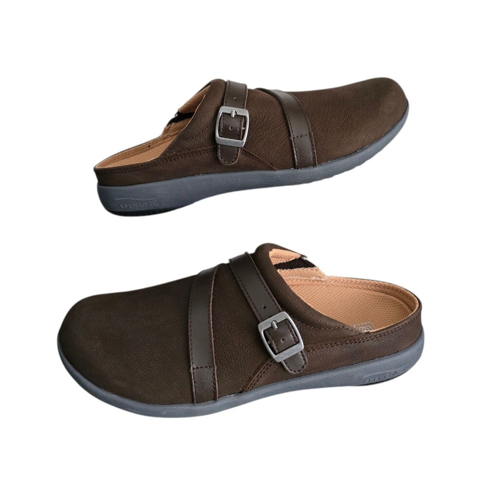 Spenco Ashton Mule Shoes Womens Size  7.5 Brown Orthotic Slip Ons